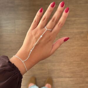 Pulseira Jade com zircônia - banhada em prata