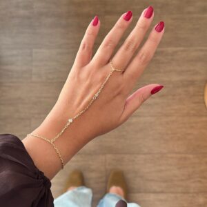 Pulseira Jade com zircônia - banhada a ouro