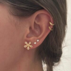 Brinco margarida - banhado a ouro