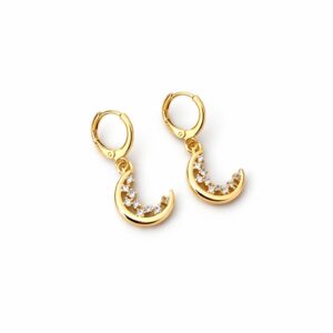 Brinco argolinha Lua - banhado a ouro