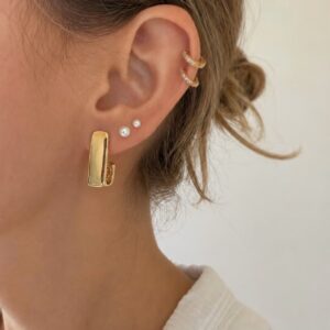 Brinco Clara - banhado a ouro